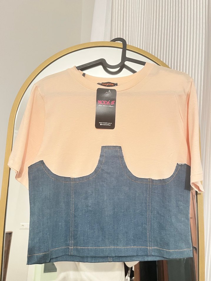 Kot detaylı tişört - Görsel 2