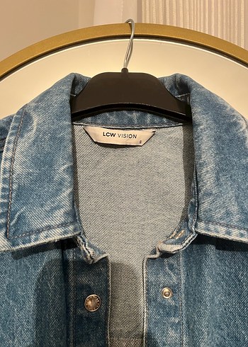 Kadın Mavi Düğmeli Denim Ceket - Görsel 2