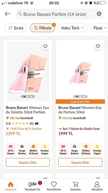 Beden Bruno banani kadın parfüm ve duş jeli