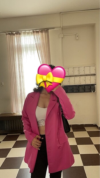 pembe blazer deri ceket