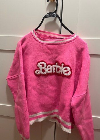 Pembe Barbie Baskılı Kız kazak
