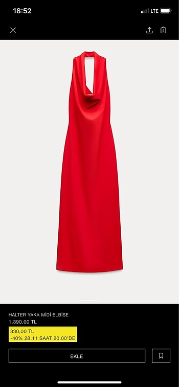 Zara Zara kırmızı elbise