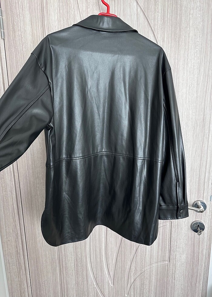 Paul Mark Siyah Deri Gömlek - Görsel 4