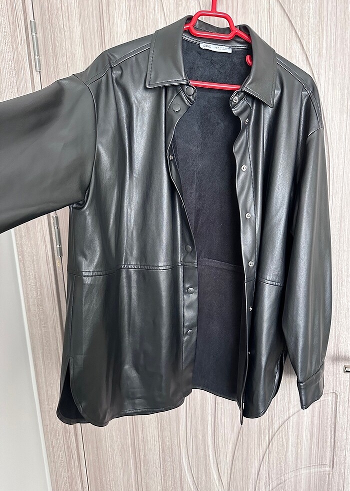 Paul Mark Siyah Deri Gömlek - Görsel 5