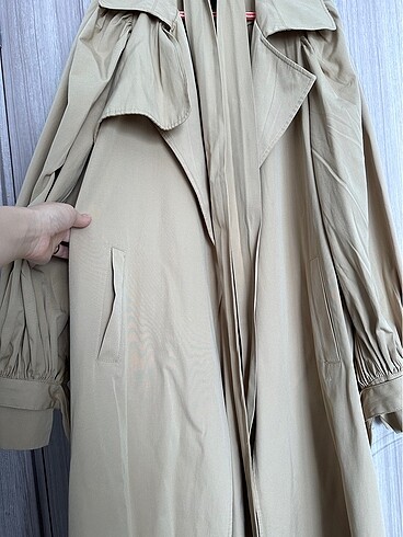 MIZALLE Balon Kol Trençkot - Görsel 3