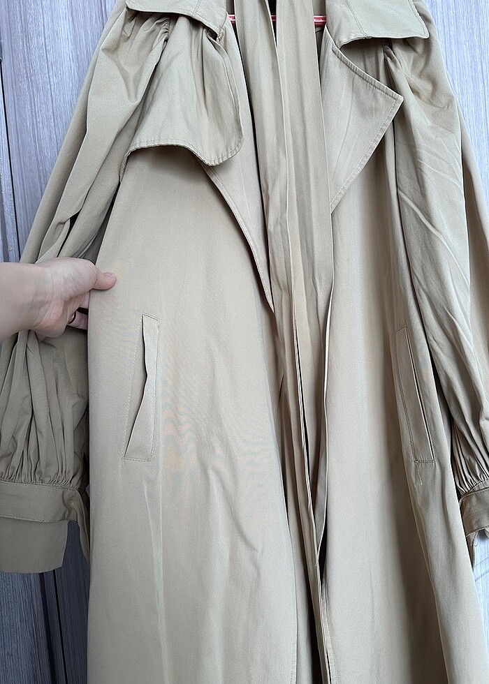 MIZALLE Balon Kol Trençkot - Görsel 3