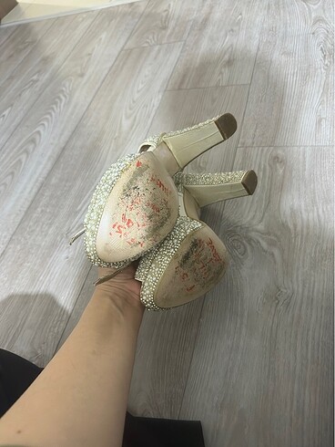 Gelinlik Ayakkabısı inci işlemeli - Görsel 7
