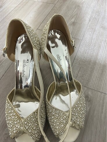 Gelinlik Ayakkabısı inci işlemeli - Görsel 8