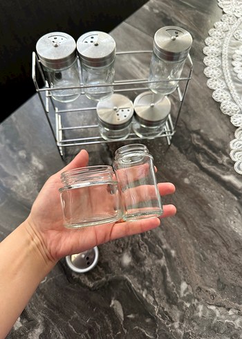 Karaca Gri Cam Baharatlık Seti Metal Standlı - Görsel 4