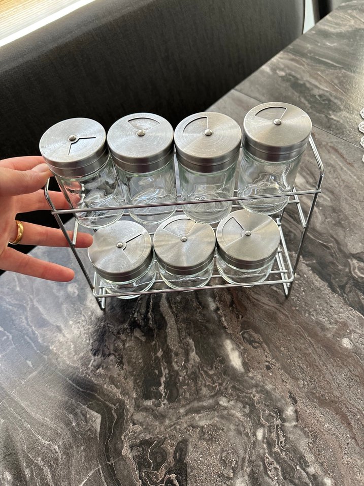 Karaca Gri Cam Baharatlık Seti Metal Standlı - Görsel 3