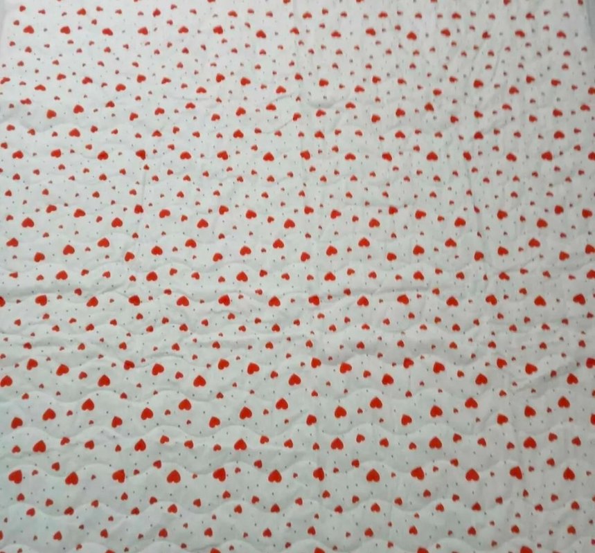 Kırmızı Kalp Desenli Beyaz Pike - Görsel 4