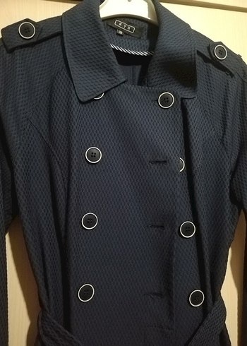 Klasik Lacivert Kadın Trençkot - Görsel 4