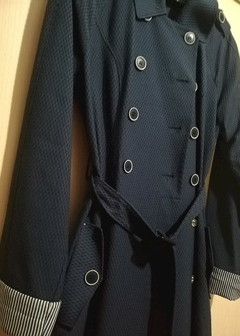 Klasik Lacivert Kadın Trençkot - Görsel 3