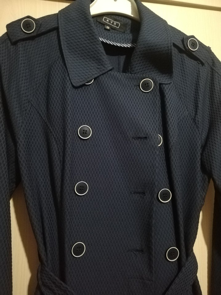 Klasik Lacivert Kadın Trençkot - Görsel 4