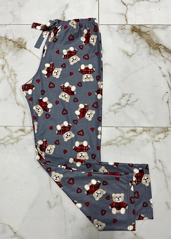 Gri Baskılı Rahat Kadın Pijama Altı - Görsel 2