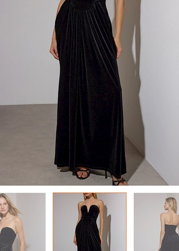 Siyah kadife elbise - Görsel 2