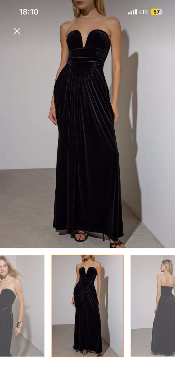 Siyah kadife elbise - Görsel 2