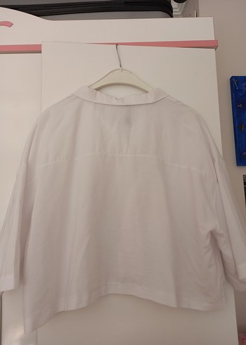 Diğer Beyaz Keten Oversize Gömlek