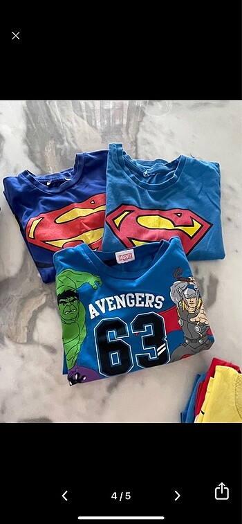 4 Yaş Beden çeşitli Renk 3-4 yaş Marvel t-shirt?ler