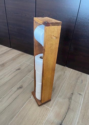  Beden Ahşap Tuvalet Kağıdı Tutucu ve Depolama Ünitesi