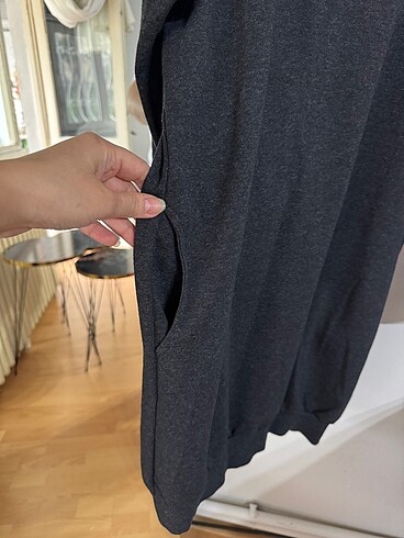 l Beden gri Renk Cepli Sweat Elbise