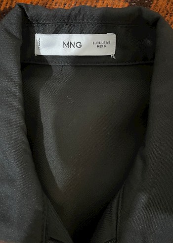 Mango MANGO Düğmeli Siyah Kısa Kollu mini elbise