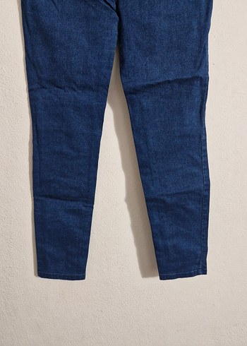 Düğmeli Lacivert Kadın Kot Pantolon - Görsel 7