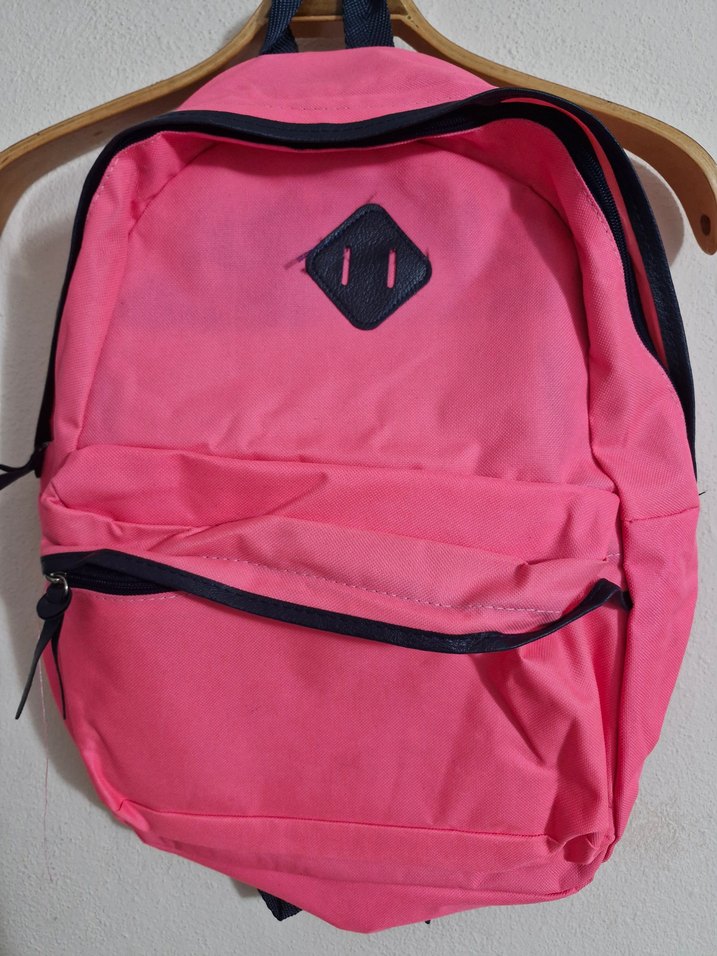 Pembe Fermuarlı Kadın Sırt Çantası - Görsel 5