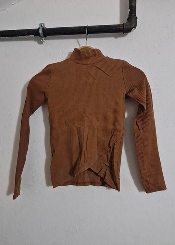 Kahverengi Kadın Boğazlı İnce Triko - Görsel 3