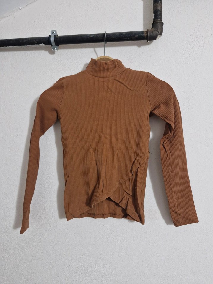 Kahverengi Kadın Boğazlı İnce Triko - Görsel 4