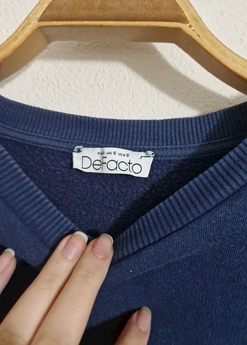 Kadın Lacivert Bisiklet Yaka Sweatshirt - Görsel 4