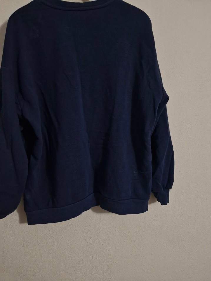 Kadın Lacivert Bisiklet Yaka Sweatshirt - Görsel 5