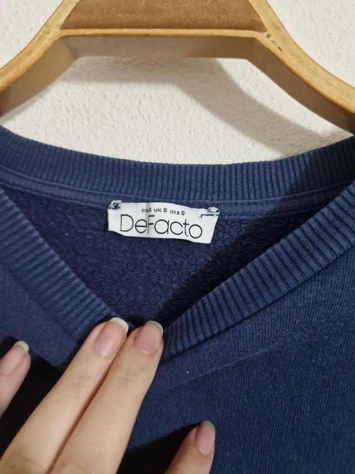 Kadın Lacivert Bisiklet Yaka Sweatshirt - Görsel 4