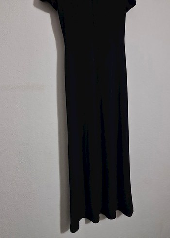 Kadın Siyah Kısa Kollu Uzun Elbise - Görsel 9