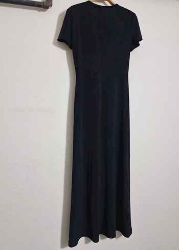 Kadın Siyah Kısa Kollu Uzun Elbise - Görsel 10