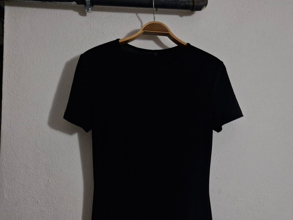 Kadın Siyah Kısa Kollu Uzun Elbise - Görsel 4