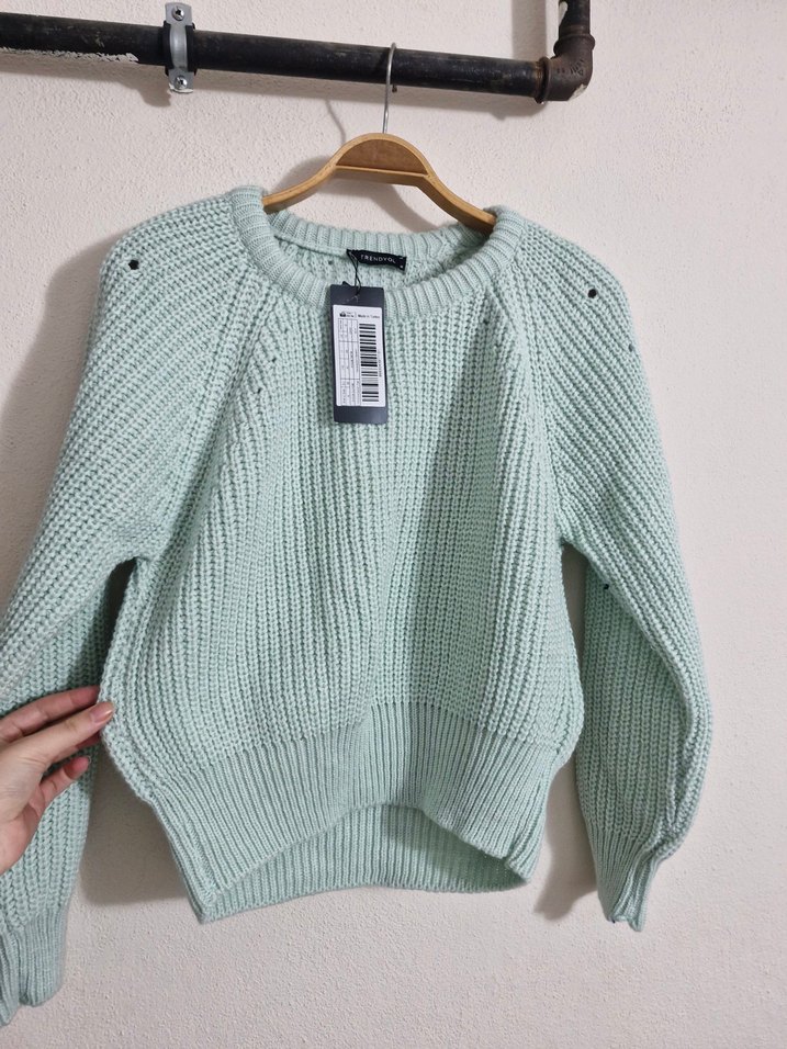 Pastel Renkli Örgü Kadın Kazak - Görsel 3