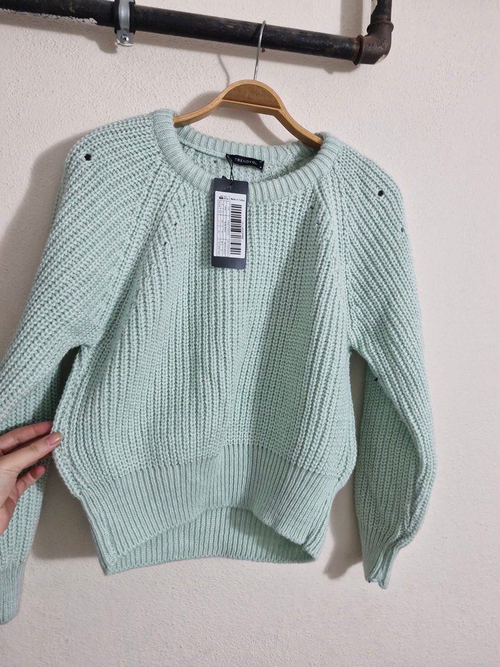 Pastel Renkli Örgü Kadın Kazak - Görsel 2