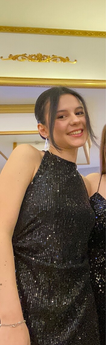 Siyah payetli abiye - Görsel 5