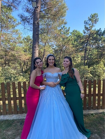 34 Beden pembe Renk Fuşya abiye elbise