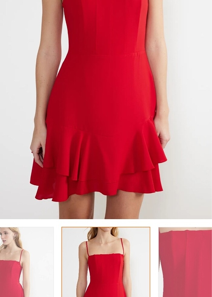 Kırmızı mini abiye - Görsel 2