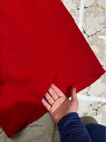 kayık yaka kırmızı elbise - Görsel 3