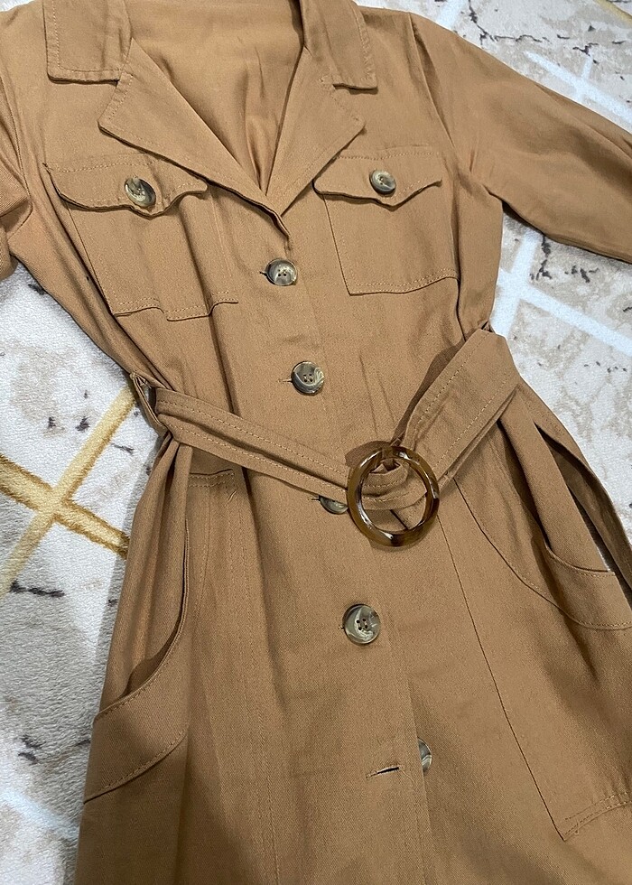 düğmeli kalem elbise - Görsel 2