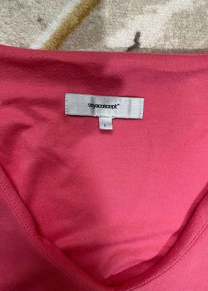 pembe triko elbise - Görsel 3