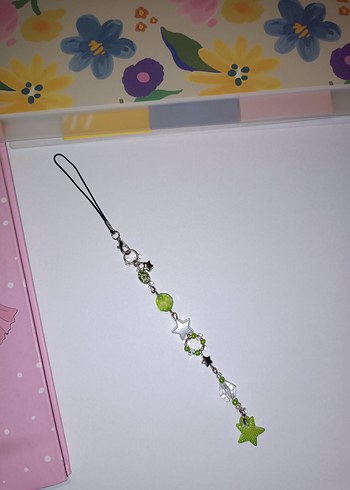 Yeşil Boncuklu Yıldız Figürlü Telefon Charmı - Görsel 4