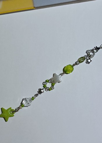 Yeşil Boncuklu Yıldız Figürlü Telefon Charmı - Görsel 2