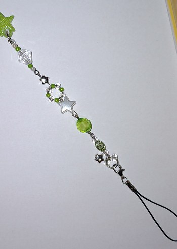 Yeşil Boncuklu Yıldız Figürlü Telefon Charmı - Görsel 3