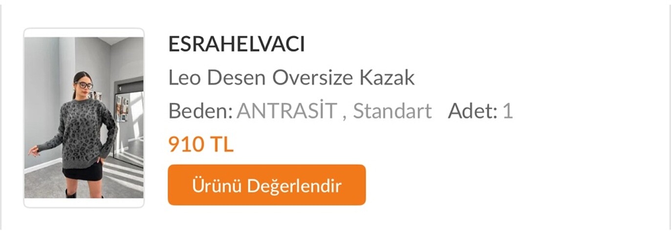 diğer Beden gri Renk Leopar desenli oversize kazak