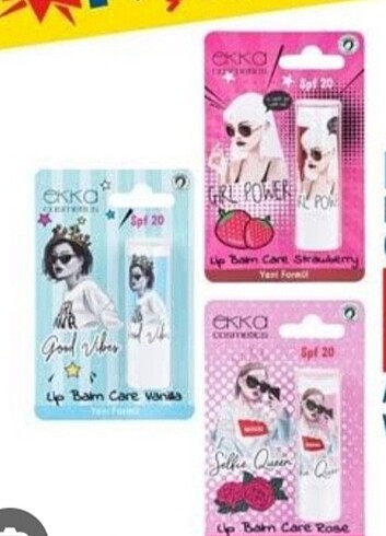 Ekka Cosmetics Lip Balm Set 3lu 