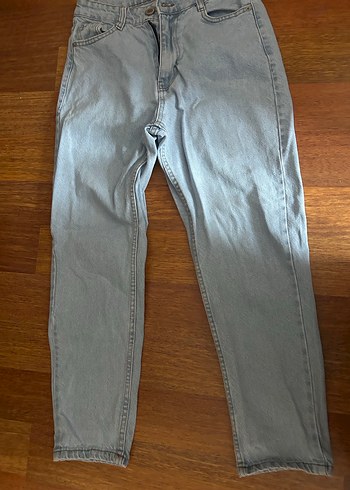 Bebek mavisi Kadın Denim Bol Kesim Mom Jean - Görsel 2